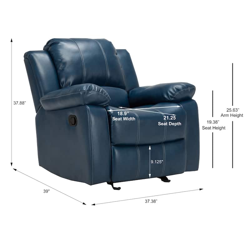 Charleston Leather Gel Glider Rocker Recliner by Greyson Living