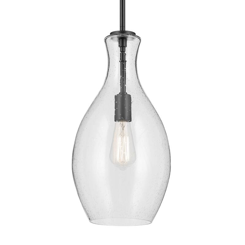 Kichler Lighting Everly 1-Light Bell Pendant Light with Seeded Glass