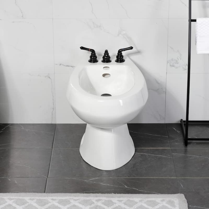 Kingston Brass Magellan Three-Handle Deck Mount Bidet Faucet