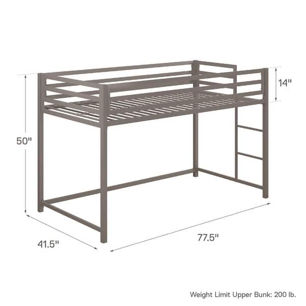 dimension image slide 0 of 3, Avenue Greene Macie Twin Metal Junior Loft Bed
