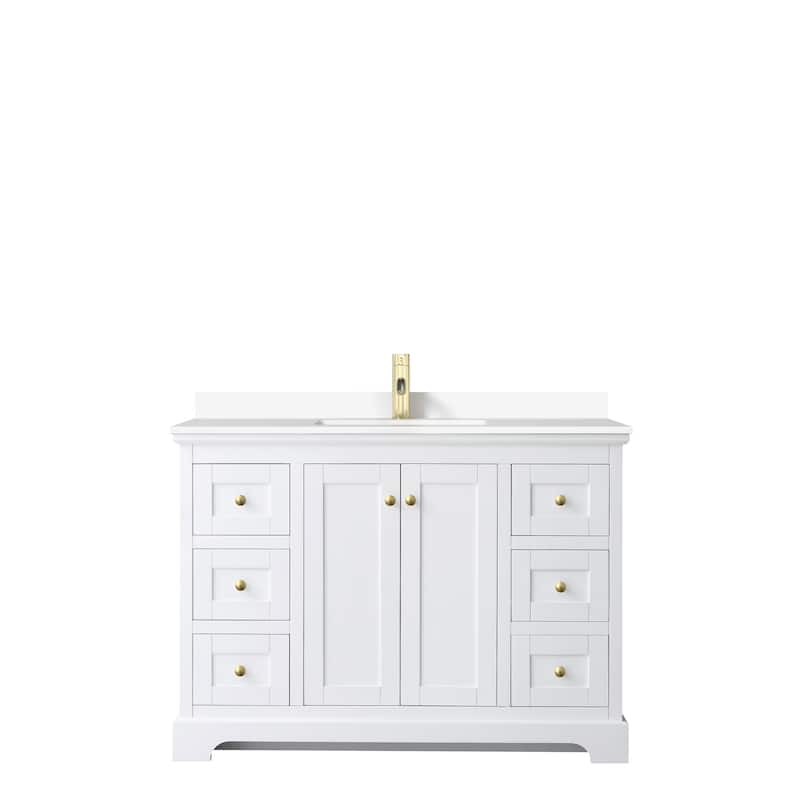 Avery 48 Inch Single Vanity, Cultured Marble Top