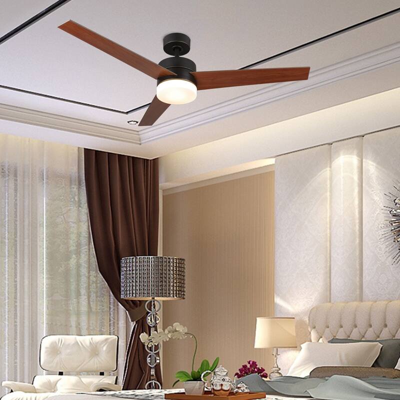 CO-Z 52-inch 3-blade Reversible Ceiling Fan with LED Light Kit and Remote Control - OldBronze