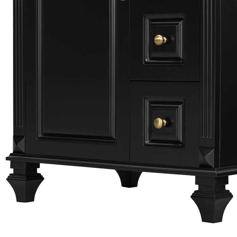 Bathroom Vanity with Ceramic Sink Top, Bathroom Cabinet Base and Ceramic Basin Set