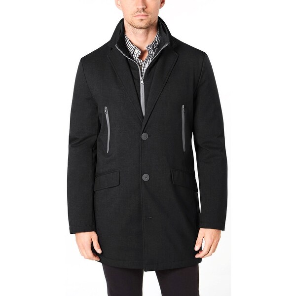 Tommy Hilfiger Mens Modern-Fit Robert Raincoat 36 Short Black - Overstock - 29555684