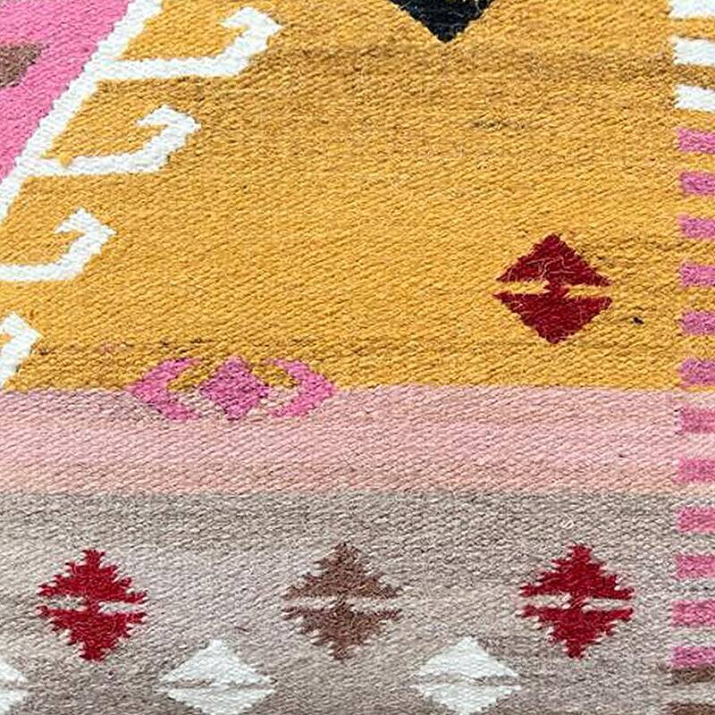 Vargas Handwoven Cotton Multi Color Block 20"x20" Square Pillow