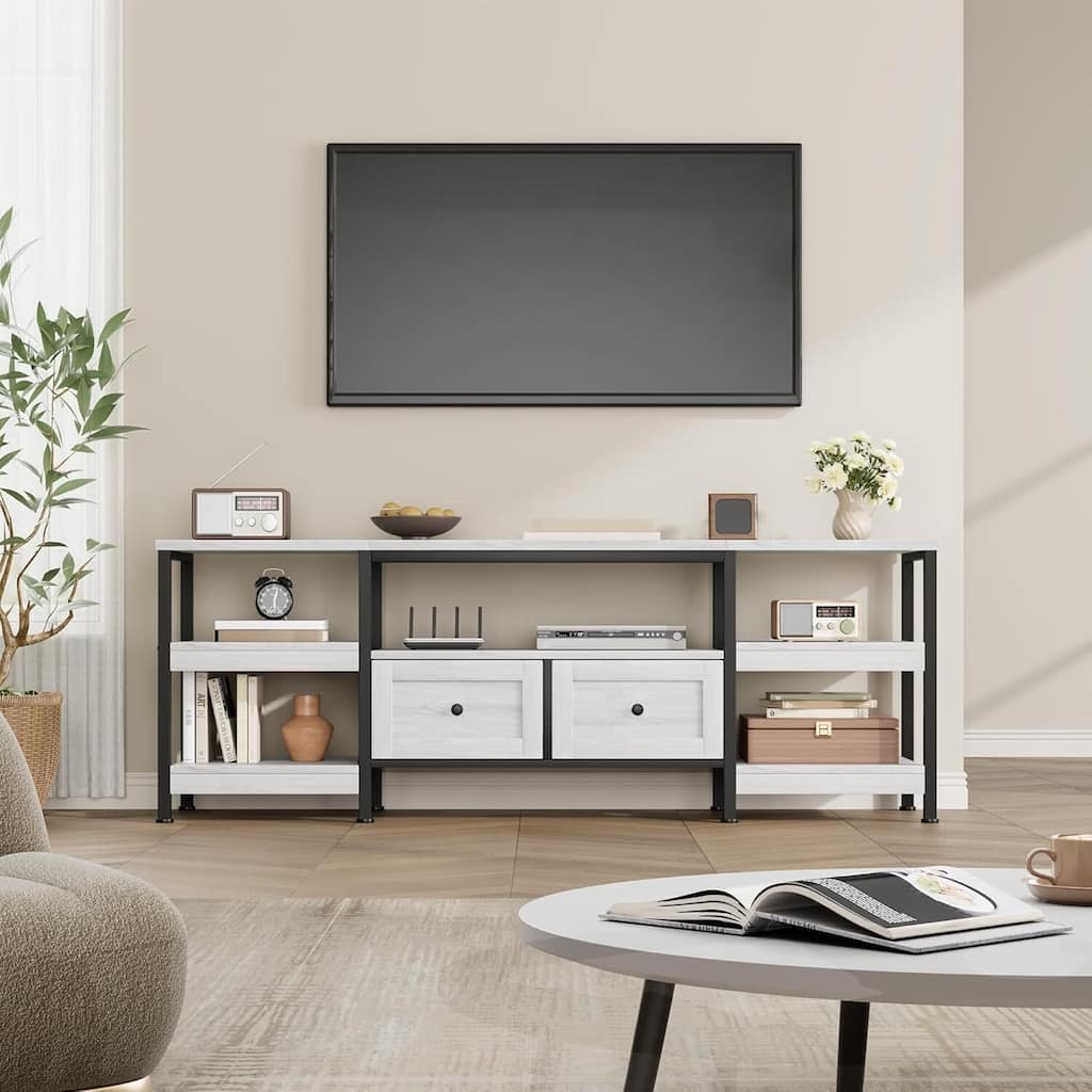 Rustic 79" TV Stand Media Console with 2 Drawers Entertainment Center for TVs Up to 85" - N/A