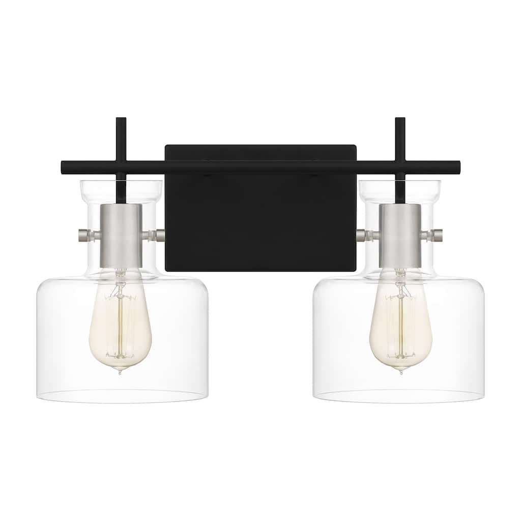 Pensbury 2-Light Matte Black Vanity Light