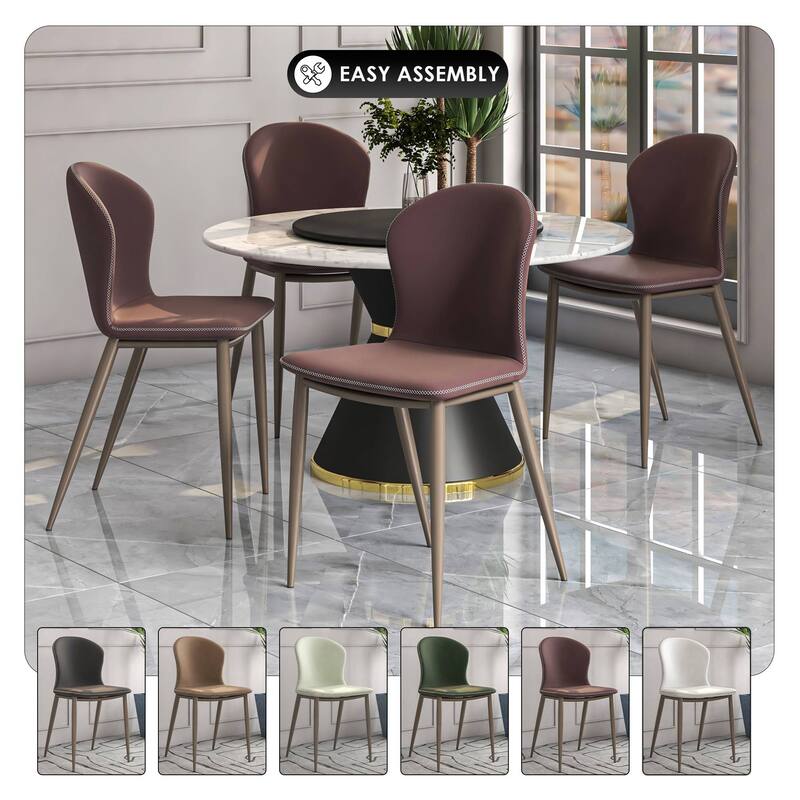 Mosaic Modern Upholstered in Fabric Dining Chair With Metal Legs Set of 4