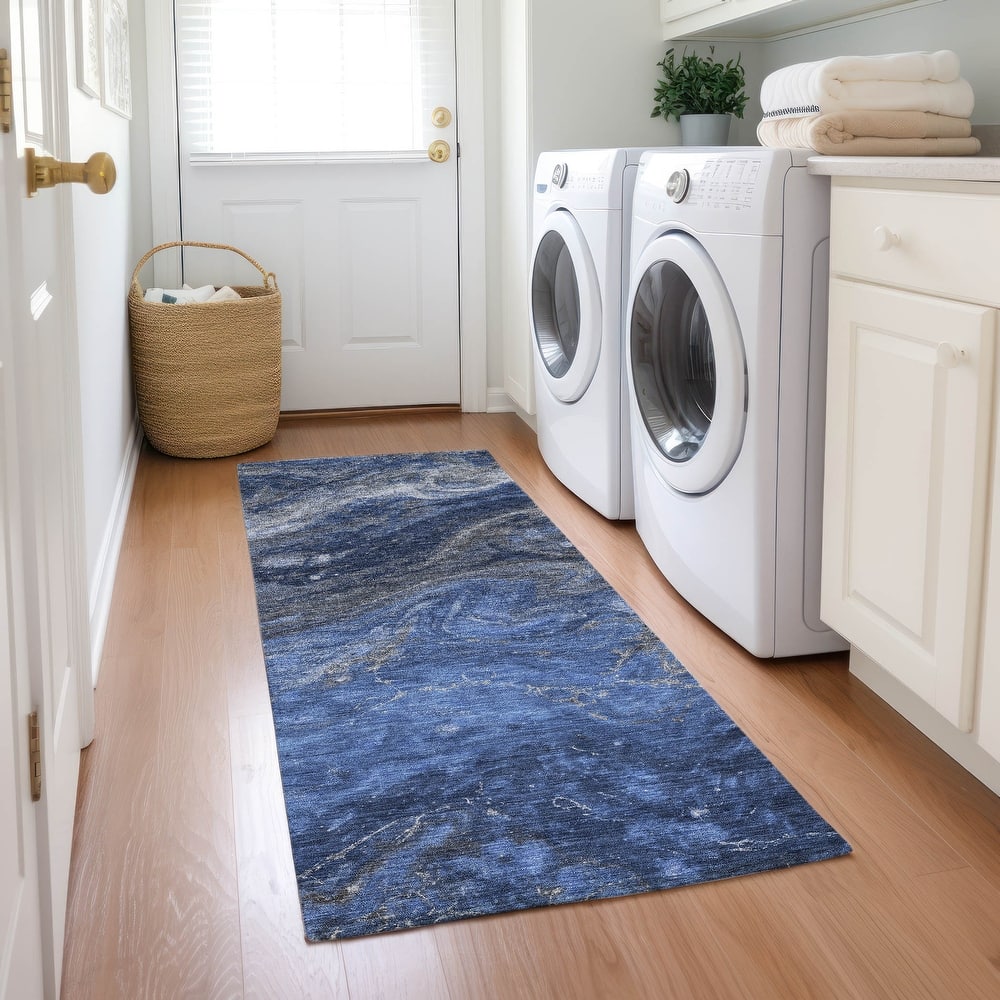 Machine Washable Indoor/ Outdoor Chantille Modern Abstract Rug