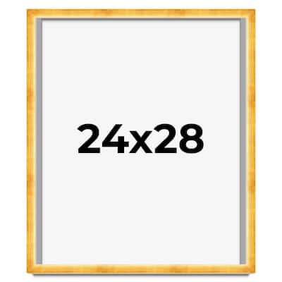 24x28 Shadow Box Frame Gold | 1.625 Inches Deep Real Wood Traditional