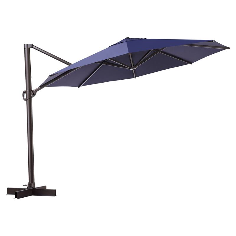 Pellebant Patio Cantilever Offset Umbrella 12 FT Round with No Base
