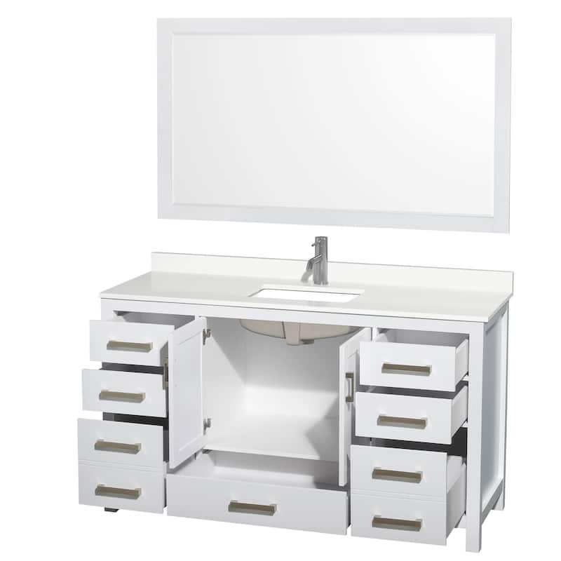Wyndham Collection WCS141460S-QTZ-UNSM58 Sheffield 60" Free Standing