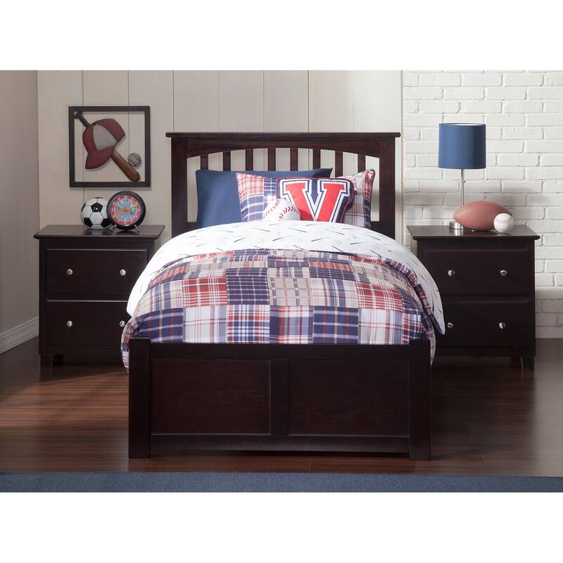 Mission Platform Bed with Footboard and Twin XL Trundle