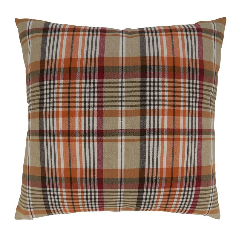 Multi-Color Pillow With Plaid Design