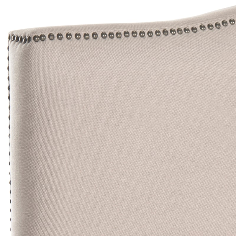 SAFAVIEH Jessi Arctic Grey Upholstered Camelback Headboard