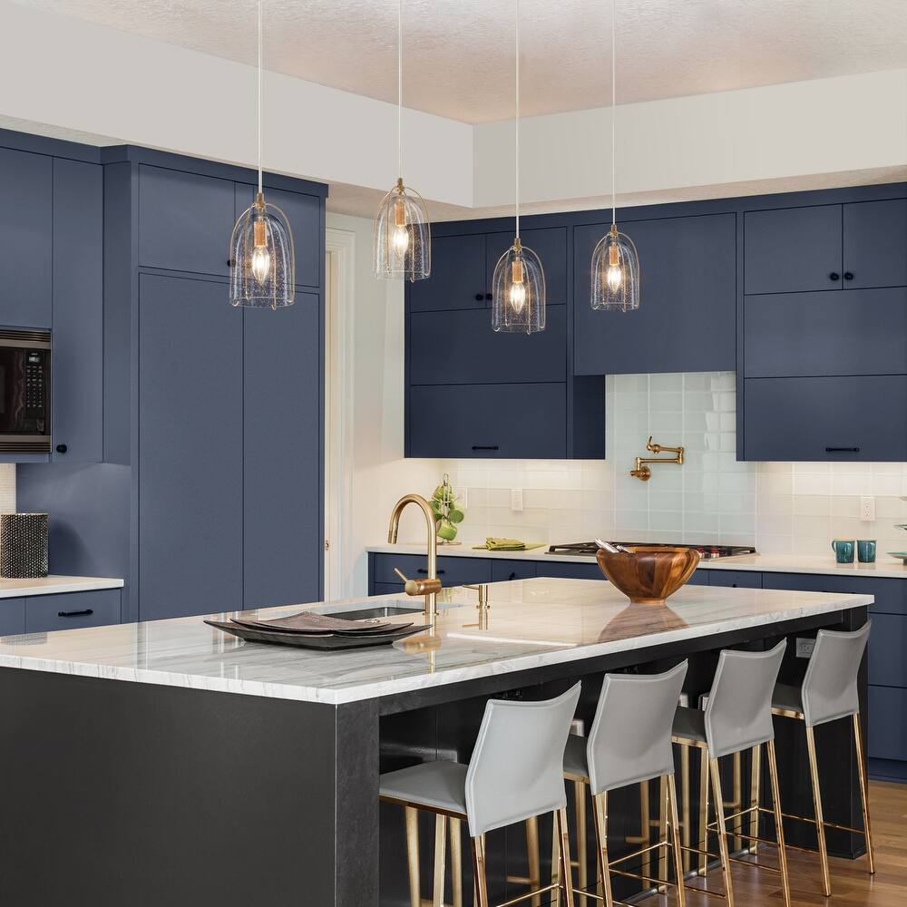 Modern 1-light Brass Gold/ Black Mini Glass Kitchen Island Pendant Lights