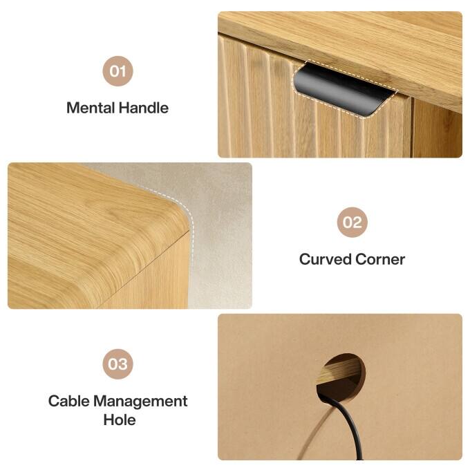 63-Inch Wooden TV Stand With Storage, Modern Low Console Table