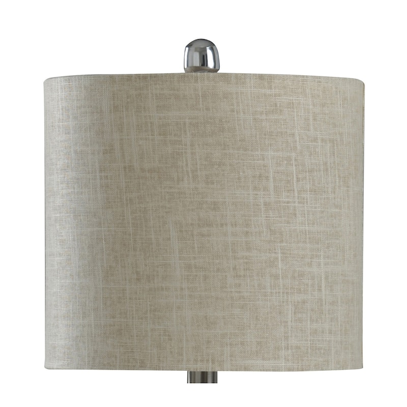 StyleCraft Prova Grey Ceramic Table Lamp - Beige Hardback Fabric Shade