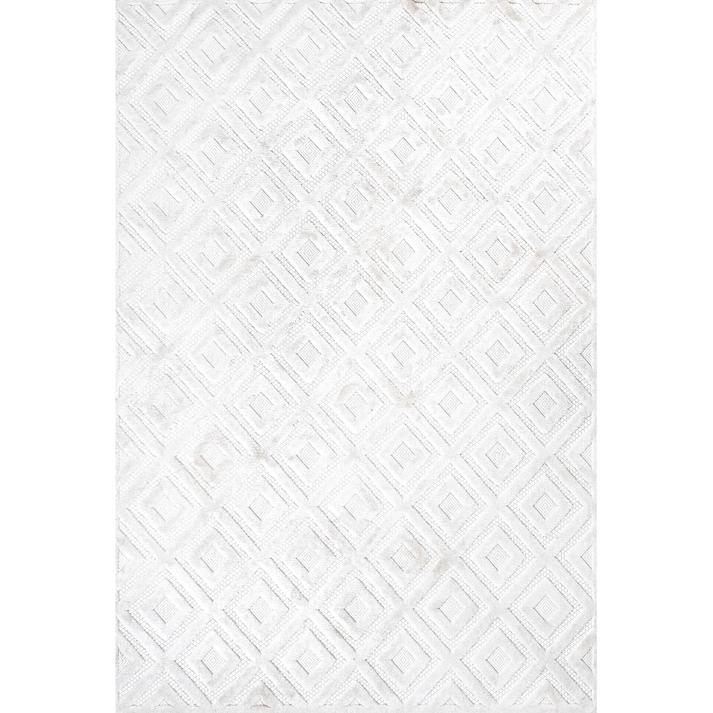 JONATHAN Y Ankara Neutral Diamond Trellis Indoor/Outdoor Area Rug