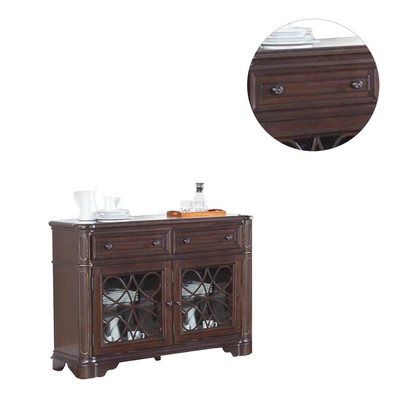 Wood Dining Server with 2 Drawers and 2 Doors