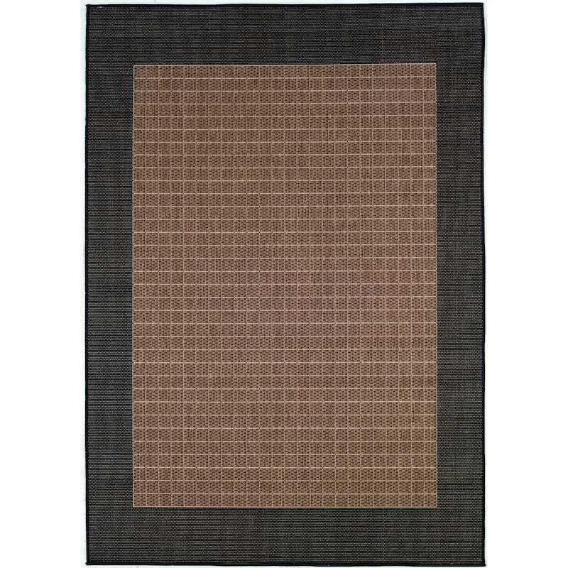 Dream Decor Rugs Pergola Quad Indoor Outdoor Area Rug - 8'6" x 13' - Brown/Black