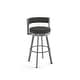 preview thumbnail 26 of 104, Amisco Browser Swivel Counter Stool Charcoal Grey Polyester / Glossy Grey Metal