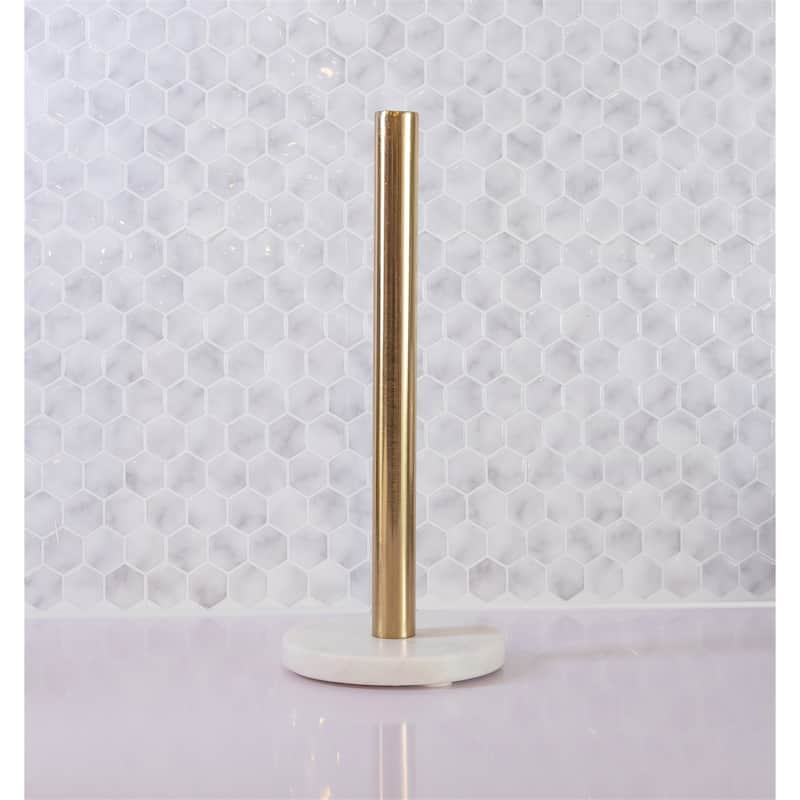 White Marble Paper Towel Holder