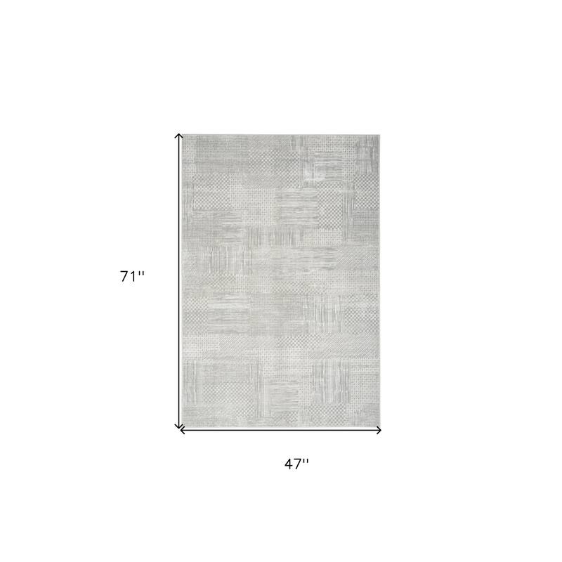 Futud Power Loomed Abstract Modern Non Skid Stain Resistant Area Rug By HomeRoots - 71' X '47' X '0.39