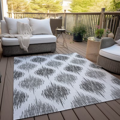 Machine Washable Indoor/ Outdoor Chantille Geo Contemporary Rug