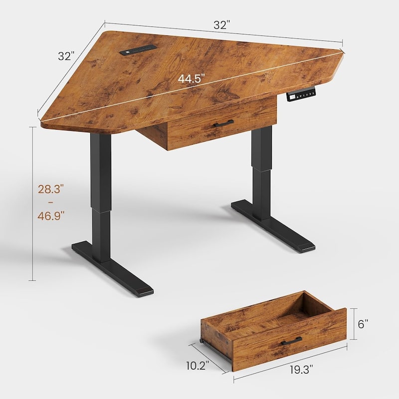 Small Corner Desk Triangle Computer Desk Corner Electric Standing Desk