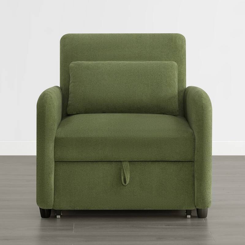 Spruce & Spring Modern Pull-Out Accent Chair Bed with Adjustable Backrest & Space-Saving Design