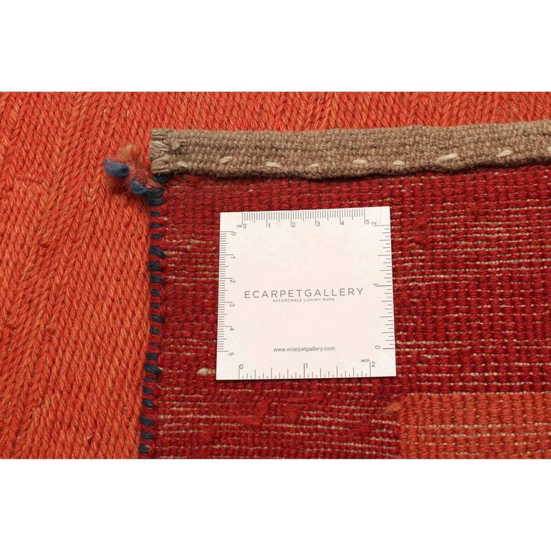 ECARPETGALLERY Flat-Weave Kashkuli Red Wool Tapestry Kilim - 6'4 x 8'1
