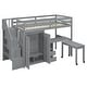 preview thumbnail 51 of 55, Twin Loft Bed with Staircase & Study Station and 5-in-1 Storage, 300lb Capacity
