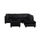 preview thumbnail 28 of 38, L-shape Reversible Sectional Sofa with Storage Ottoman Rivet Ornament