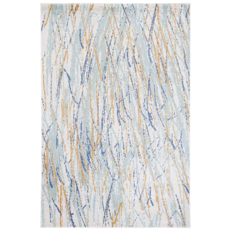 SAFAVIEH Skyler Santos Modern Abstract Rug - 6'7" Square - Gold/Blue Green