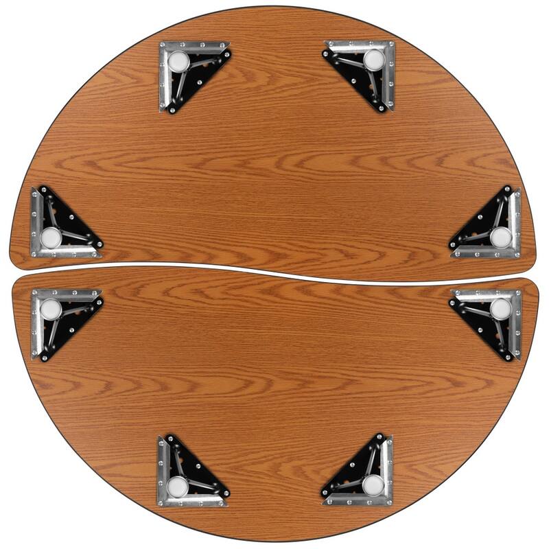 2 Piece 47.5" Circle Wave Flexible Grey Adjustable Activity Table Set