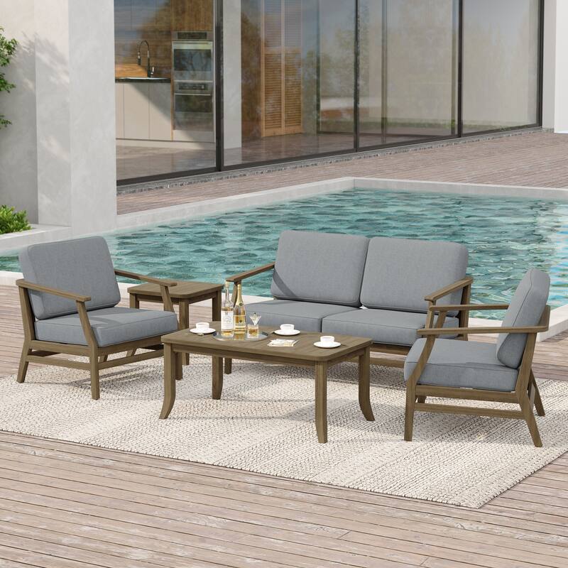 Outdoor Conversation Set Patio Chair, Loveseat with Tables