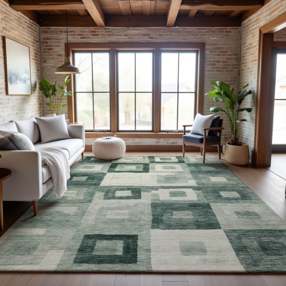 Premium Washable Super Soft Blocky Contemporary Mayfield Rug