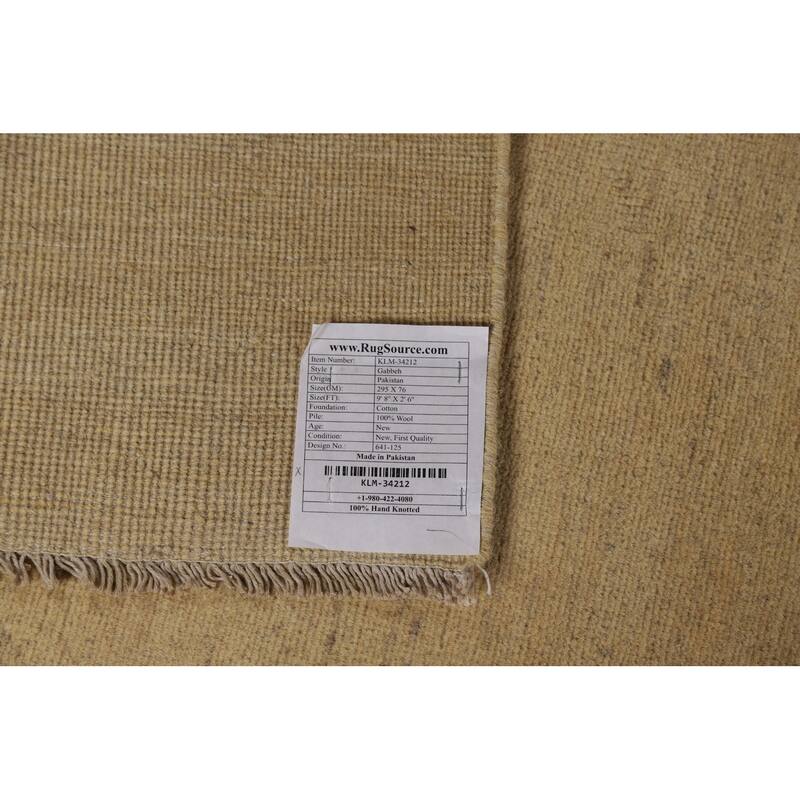 Gabbeh Modern Runner Rug Hand-Knotted Contemporary Wool Carpet - 2'6"x 9'8"