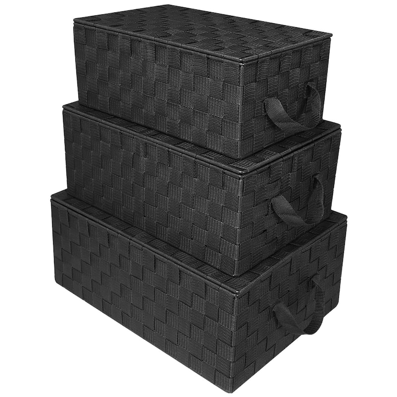 Woven Storage Basket Set - N/A - Black