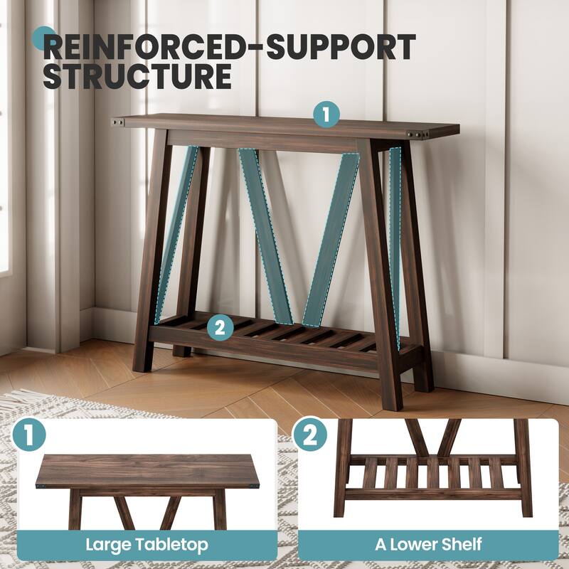 Console Table with Storage Shelf Entry Table for Living Room Hallway - 41.34 in L * 11.42 in W * 31.5 in H