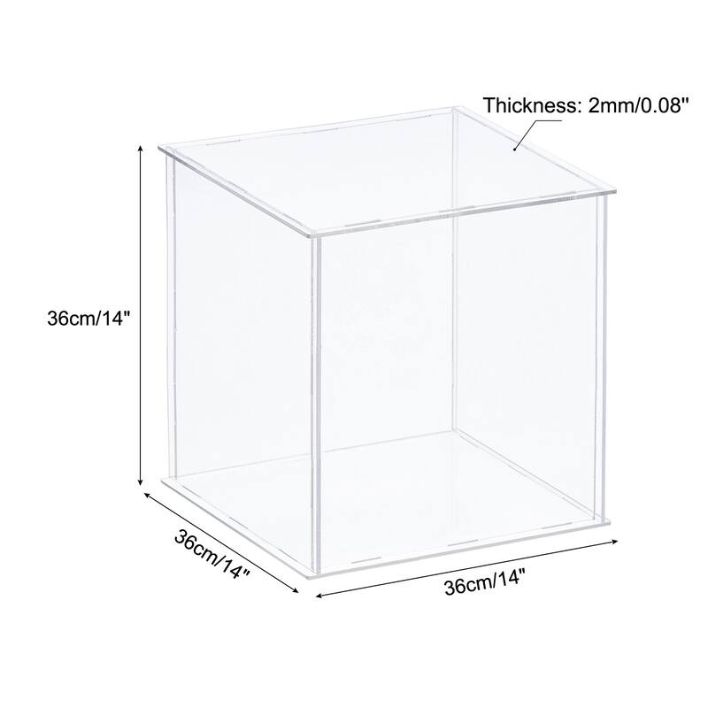 Display Case, Acrylic Box Assemble Dustproof Showcase for Collectibles - Clear