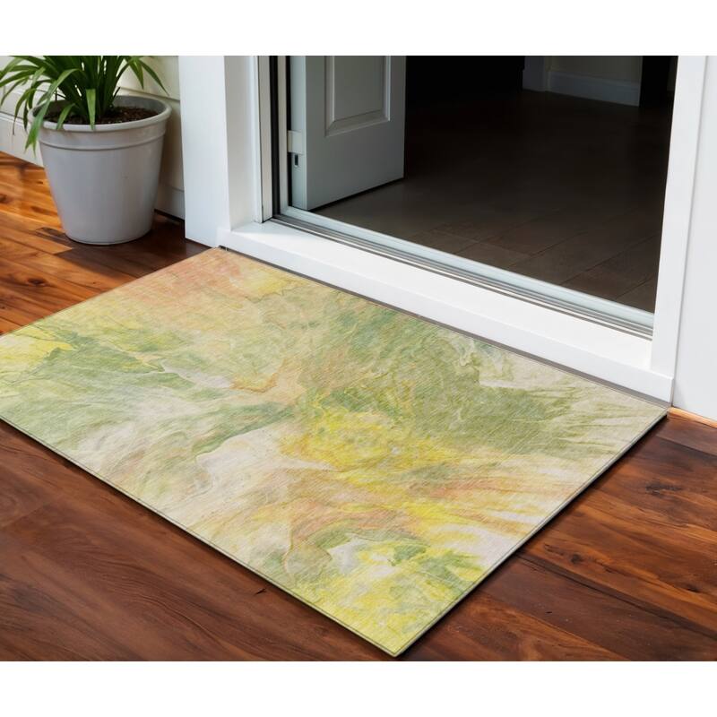 HomeRoots Abstract Transitional Rectangle Outdoor Rug - 3' x 5'