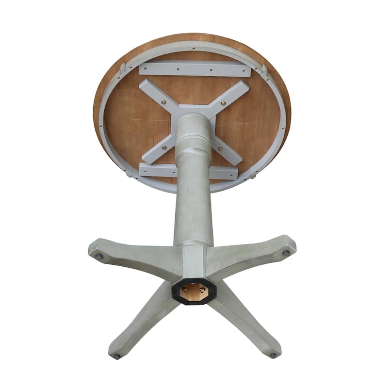 30" Round Top Pedestal Table - Hickory/Stone