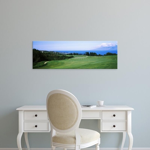 Easy Art Prints Panoramic Images's 'Golf course at the oceanside, Kapalua Golf course, Maui, Hawaii, USA' Canvas Art