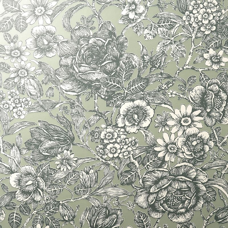 Fine Decor Hedgerow Green Floral Trails Wallpaper