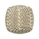 preview thumbnail 3 of 5, Candice Boho Wool and Cotton Ottoman Pouf by Christopher Knight Home