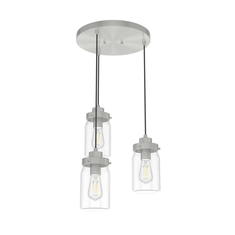 Hunter Devon Park 3-Light Round Cluster Pendant - Kitchen Island, Dining Room, Entry - Farmhouse, Rustic