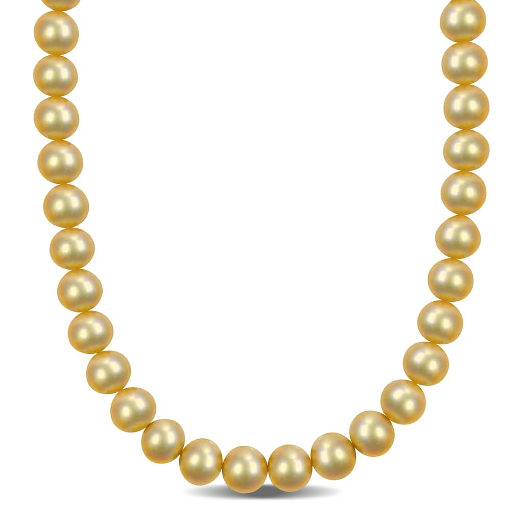 Miadora 18 " 11-12mm Golden South Sea Cultured Pearl Necklace in 14k Yellow Gold
