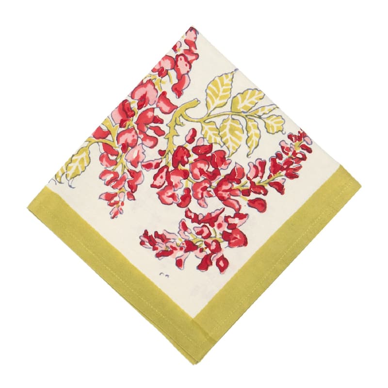 Couleur Nature Wisteria Napkins - Set of 6 - Green/Pink